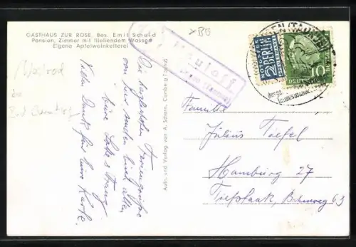 AK Mauloff i. Taunus, Gasthaus Zur Rose, Bes. Emil Scheid