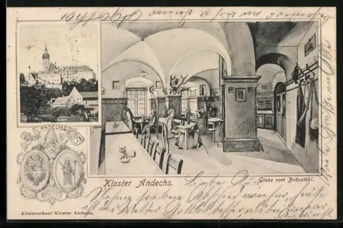 AK Andechs, Kloster, Restaurant Bräustübl