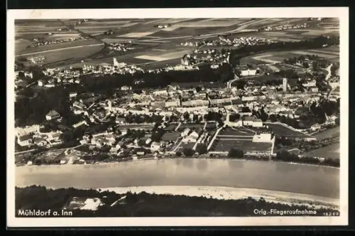 AK Mühldorf a. Inn, Orig.-Fliegeraufnahme