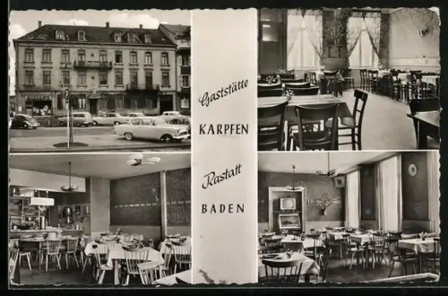 AK Rastatt /Baden, Gasthaus Karpfen, Kaiserstrasse 51