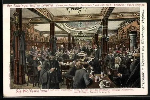 AK Leipzig, Gasthaus Thüringer Hof, Die Wolfsschlucht, Bes. Georg Grimpe