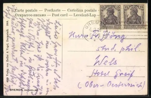 AK Bremen, Restaurant Ratskeller, Innenansicht