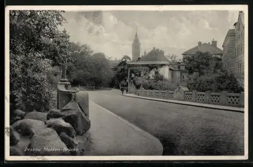 AK Dessau a. d. Mulde, Mulden-Brücke