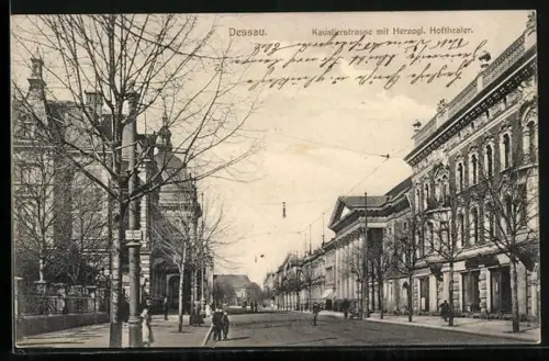 AK Dessau, Kavaliersstrasse, Herzogliches Hoftheater