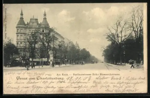 AK Charlottenburg, Am Knie, Berlinerstrasse Ecke Bismarckstrasse