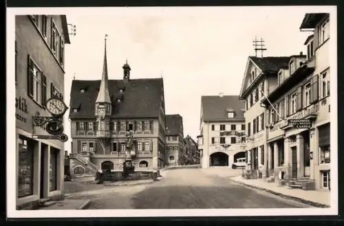 AK Bietigheim a. d. Enz, Partie am Rathaus, 
