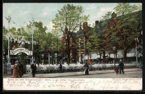 AK Berlin-Tiergarten, In den Zelten, Kronprinzenzelt, Franz Diener, Biergarten