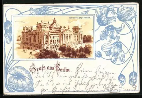 Lithographie Berlin-Tiergarten, Reichstagsgebäude