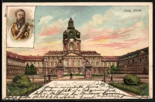 Lithographie Berlin-Charlottenburg, Königl. Schloss