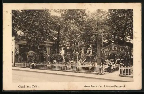 AK Berlin-Tiergarten, Ausschank der Löwen-Brauerei, Zelt 4
