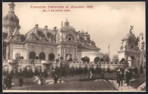 AK Bruxelles, Exposition Universelle 1910, Le Chien Vert