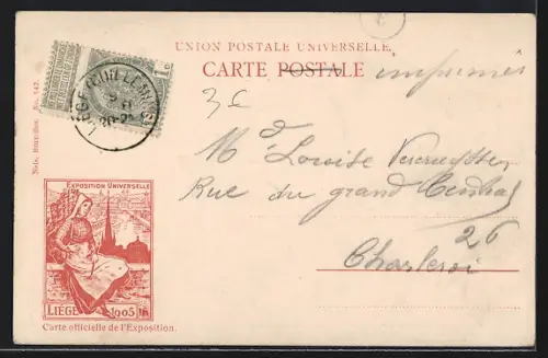 AK Liége, Exposition universelle 1905, Gondole sur l`Ourthe