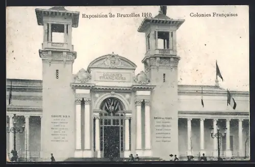 AK Bruxelles, Exposition Universelle 1910, Colonies Francaises, Palais