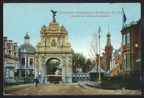 AK Bruxelles, Exposition Universelle 1910, Entrée de Bruxelles Kermesse