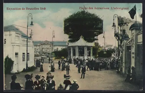AK Bruxelles, Exposition Universelle 1910, Plaine des Attractions, L`arbre géant