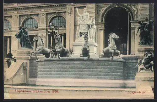 AK Bruxelles, Exposition 1910, Le Qiadrige