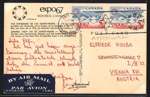 AK Montréal, expo 67, Vue d`ensemble de l`Ile Sainte-Helene
