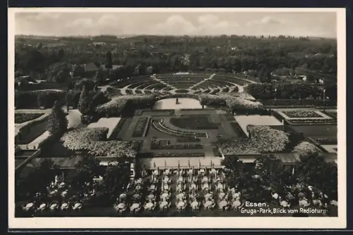 AK Essen, Grugapark vom Radioturm aus