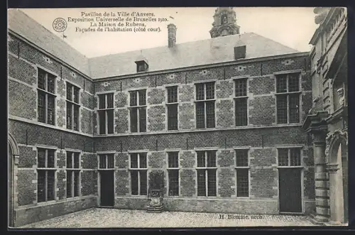 AK Bruxelles, Exposition Universelle 1910, Pavillon de la Ville d`Anvers, La Maison de Rubens, Facades de l`habitation