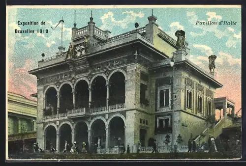 AK Bruxelles, Exposition Universelle 1910, Pavillon d`Italie