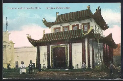 AK Bruxelles, Exposition Universelle 1910, Pavillon d`Indo-Ghine
