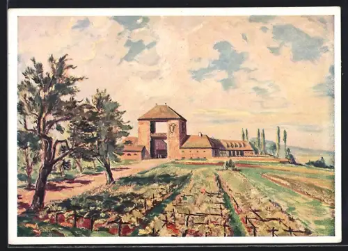 Künstler-AK Schweigen, Deutsches Weintor