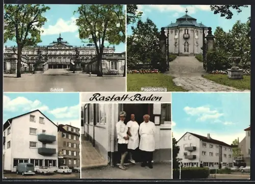 AK Rastatt /Baden, Hoepfner-Pils-Stube, Inh. Ludwig Schrimpf, Roonstrasse 8, Schloss, Pagodenburg