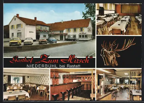 AK Niederbühl bei Rastatt, Gasthof Zum Hirsch, Bes. Artur Schmidt