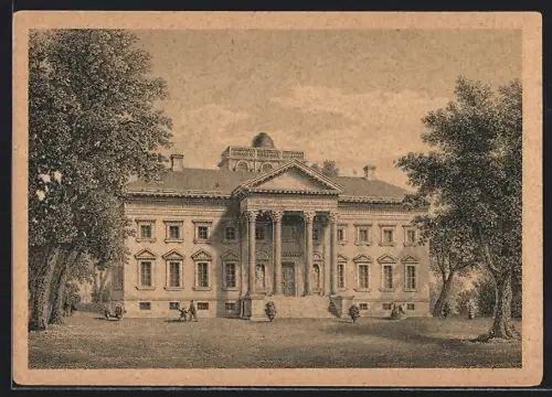 Künstler-AK Wörlitz, Schloss Wörlitz, Parkansicht