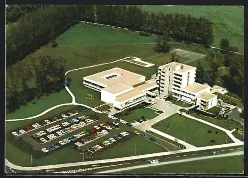 AK Rastatt, Badische Sparkassenschule, Luftaufnahme