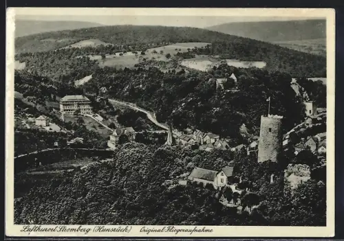 AK Stromberg /Hunsrück, Burg, Kirche, Original-Flugaufnahme