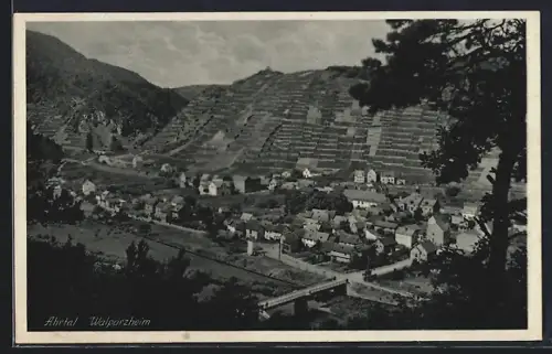 AK Walporzheim /Ahrtal, Ortsansicht, Weinberge, Brücke