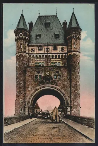 AK Worms, Ludwigsbrücke, Torturm