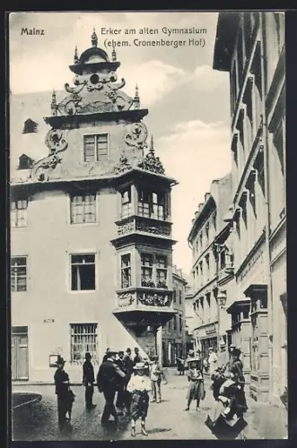 AK Mainz, Erker am alten Gymnasium ehem. Cronenberger Hof