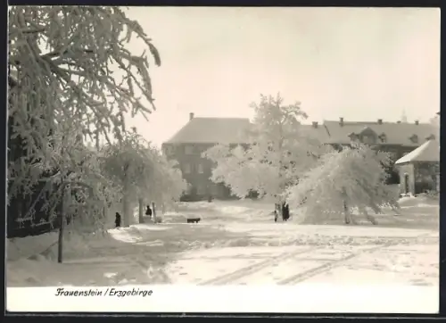 AK Frauenstein /Erzgeb., Ortspartie im Winter