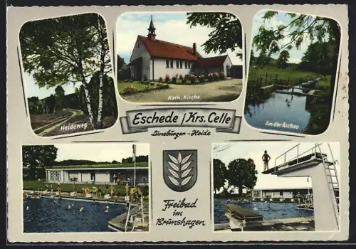 AK Eschede, Heideweg, Kath. Kirche, Freibad
