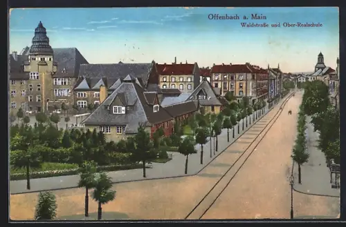 AK Offenbach a. Main, Waldstrasse, Ober-Realschule