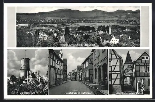 AK Muffendorf /Godesberg, Totalansicht, Godesburg, Hauptstrasse, Alte Kirche