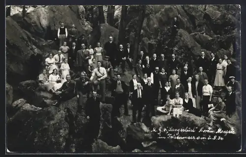 Foto-AK Dortmund, Gesangsverein Sangeslust auf dem Felsenmeer
