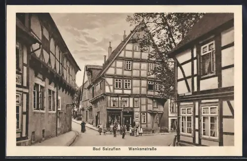 AK Bad Salzuflen, Wenkenstrasse, Fachwerkhäuser