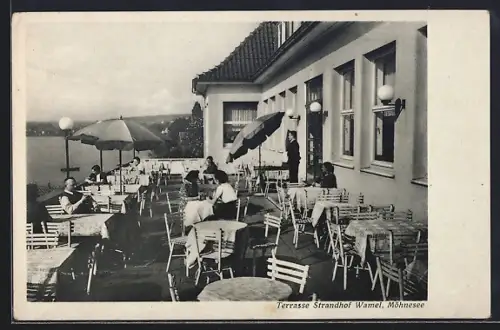 AK Wamel /Möhnesee, Terrasse Strandhof, Inh. Recklingloh u. Sohn