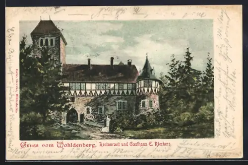Lithographie Wohldenberg, Restaurant und Gasthaus E. Riechers