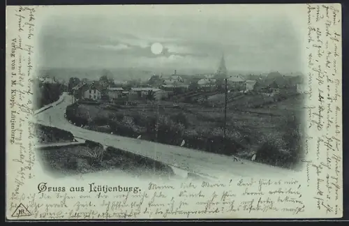 AK Lütjenburg, Ortsansicht, Kirche, Landstrasse