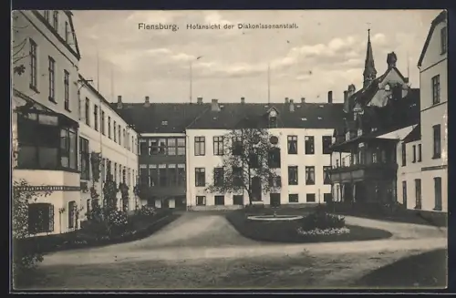 AK Flensburg, Hofansicht der Diakonissenanstalt