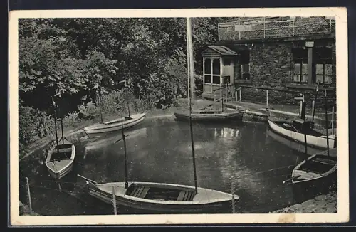 AK Trechtingshausen a. Rhein, Wasserkarussell am Waldrestaurant Letzte Mühle im Morgenbachtal