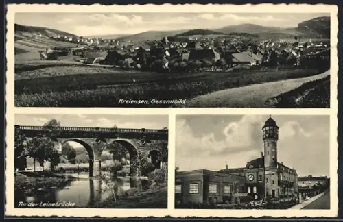 AK Kreiensen, Gesamtbild, Leinebrücke, Bahnhof