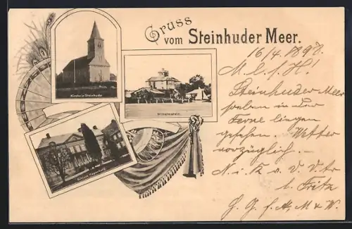 AK Steinhude, Kirche, Wilhelmstein, Schloss Hagenburg