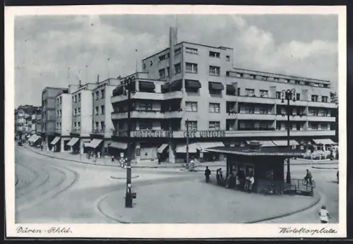 AK Düren /Rhld., Marktplatz, Cafe Wirteltor, Bauhaus