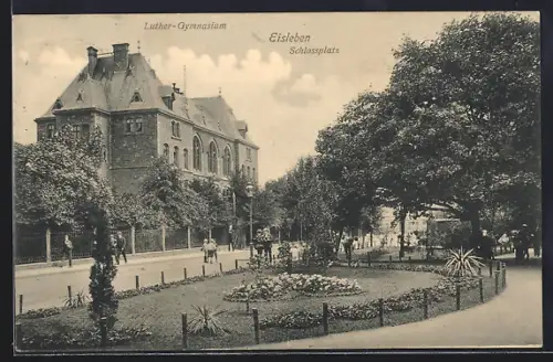 AK Eisleben, Schlossplatz, Luther-Gymnasium
