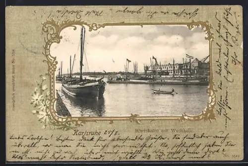 AK Karlsruhe, Rheinhafen, Werfthalle